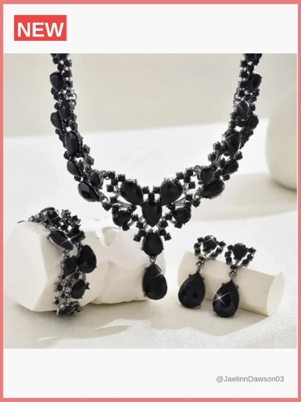Crystal Bridal Jewelry Set with Floral Statement Necklace and Earrings